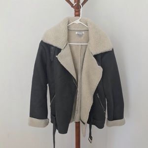 Urban Outfitters dark grey suede moto jacket